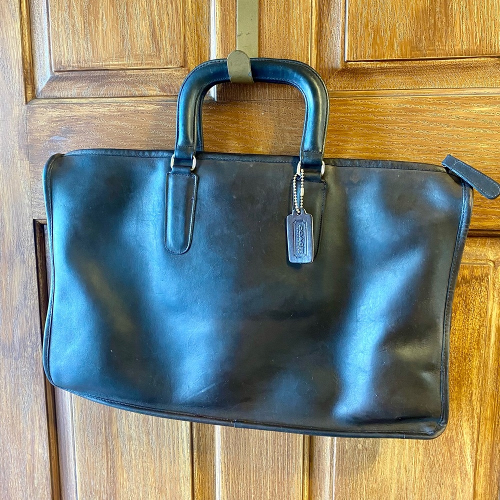 Vintage Coach Leather Slim Satchel Standard, Made in NYC, 70s